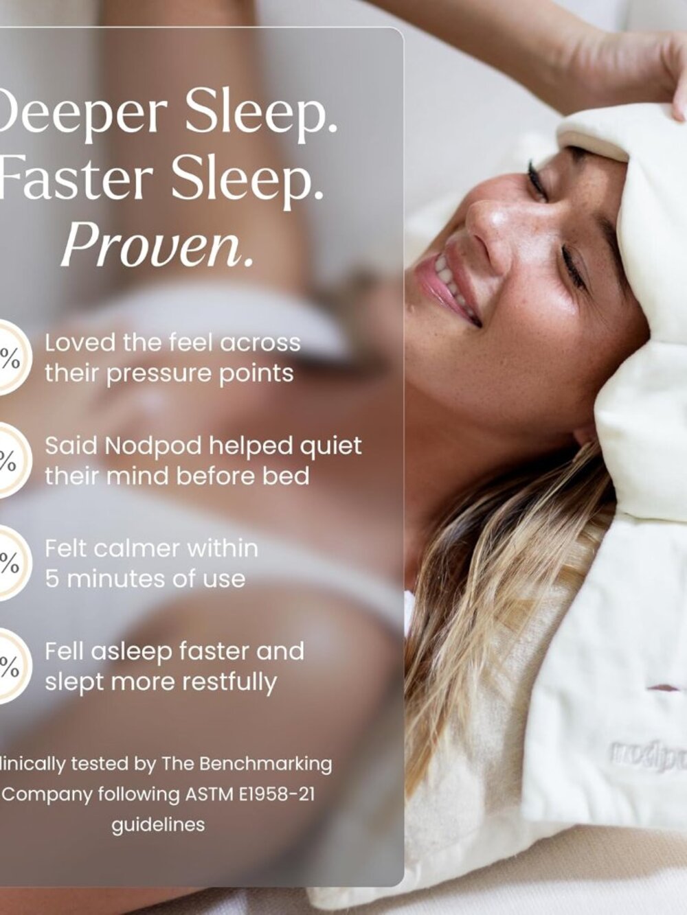 Patented Gentle Pressure Sleep Mask, Weighted Eye Mask - Picture 4 of 7